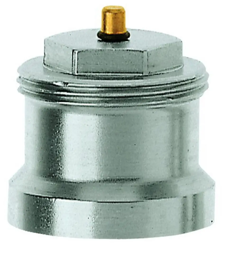 Metallene Spindelverlängerung mit goldener Spitze, geeignet für Heizungsventile. Produkt von IMI Hydronic Engineering.